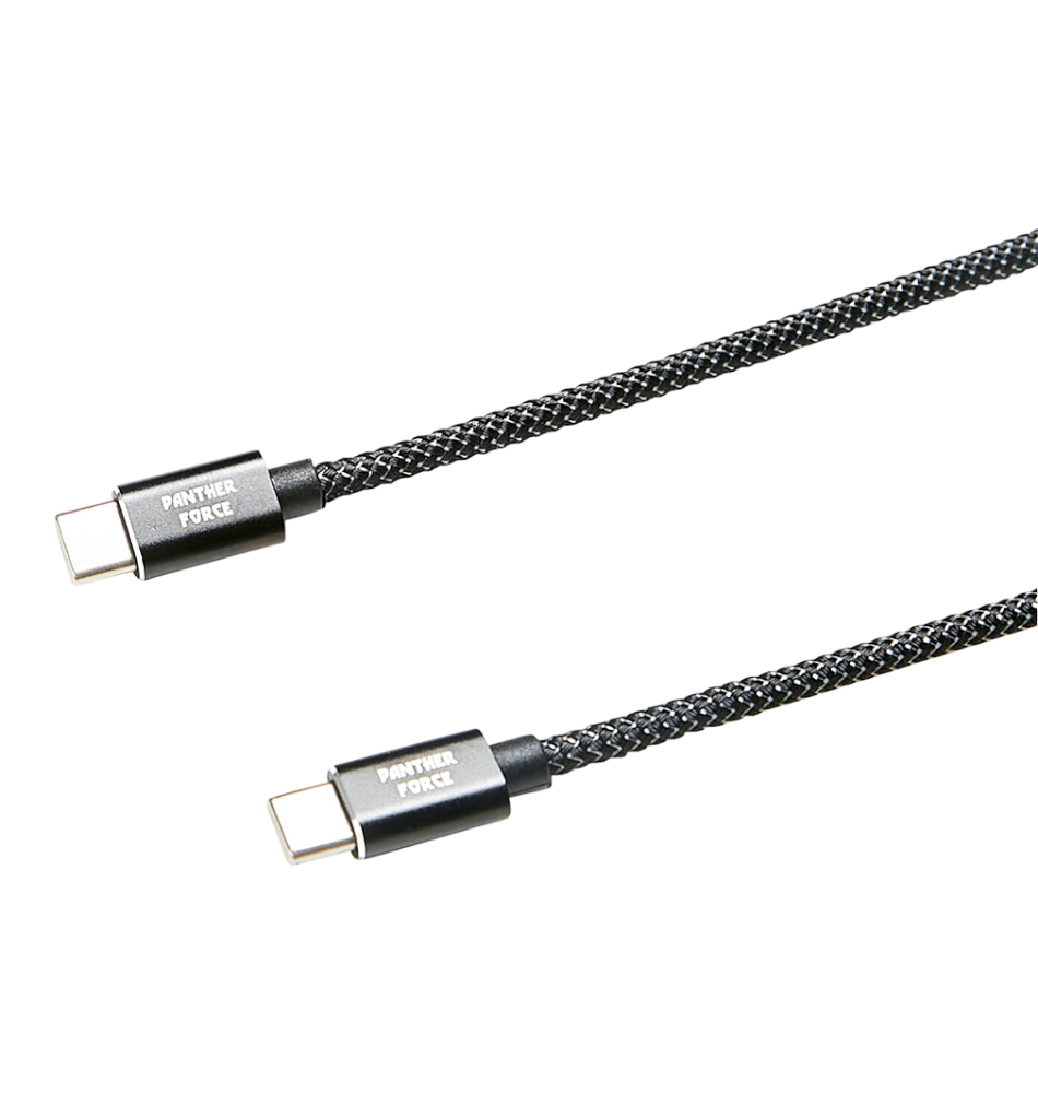 PF61- Panther Force Fast Charge/Sync USB-C to Type-C Cable - Extended Length for Convenient Charging and Syncing of Your Phone PF61- Panther Force Fast Charge/Sync USB-C to Type-C Cable - Extended Length for Convenient Charging and Syncing of Your Phone